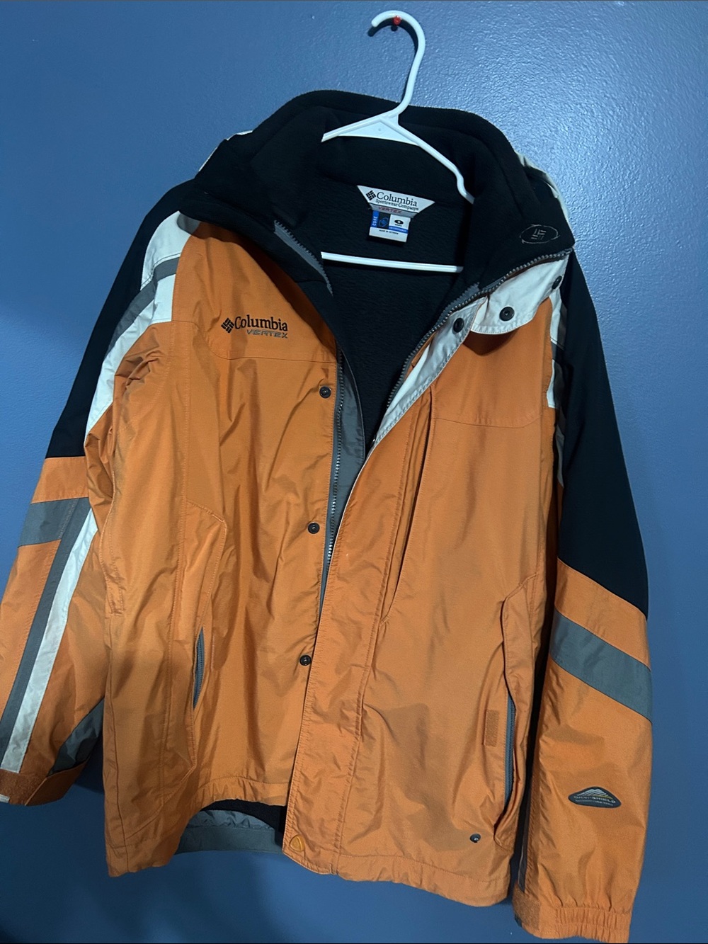 Columbia Orange and Black Kids' Raincoat with Reflective Accents